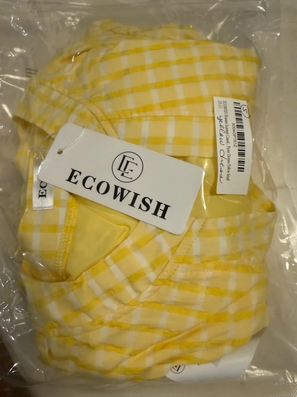 NWT Yellow Lightweight Tiered Eyelet Midi Dress-S - Picture 17 of 17